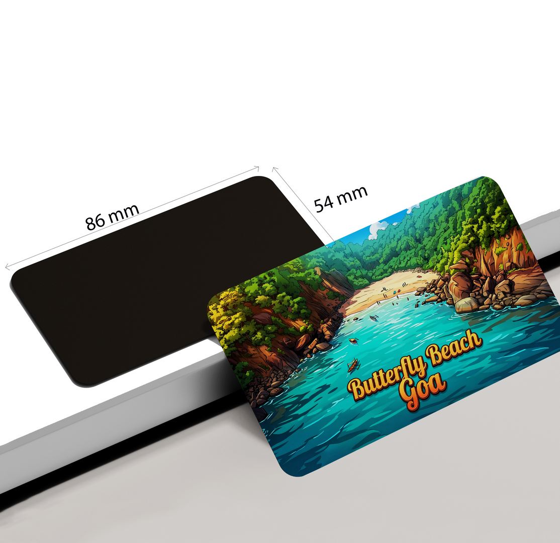 dhcrafts Rectangular Fridge Magnet Goa Multicolor Butterfly Beach Design Pack of 1 (8.6cm x 5.4cm)